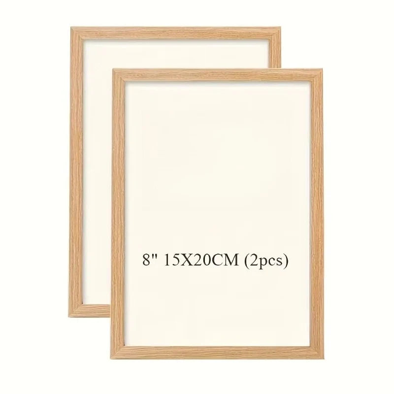 Gallery Picture Frame Set, 2-Piece Rectangular Pine Wood Frames in Brown, Wood Color or Black, 8in to 16in - product view 5