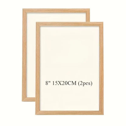 Gallery Picture Frame Set, 2-Piece Rectangular Pine Wood Frames in Brown, Wood Color or Black, 8in to 16in - product view 5