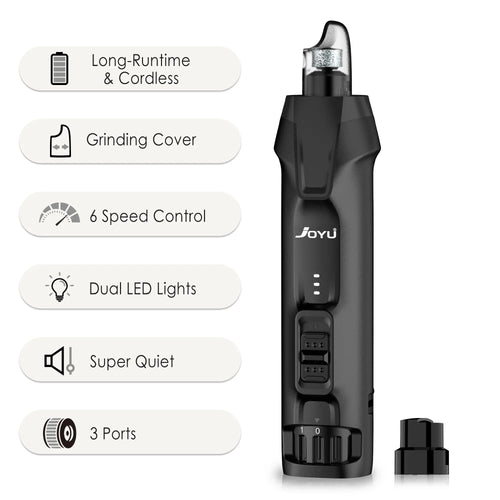 Rechargeable Pet Nail Grinder, 6-Speed Dog Nail Trimmer with Dual LED Lights, USB-C Charging and 2000 mAh Battery - product view 1