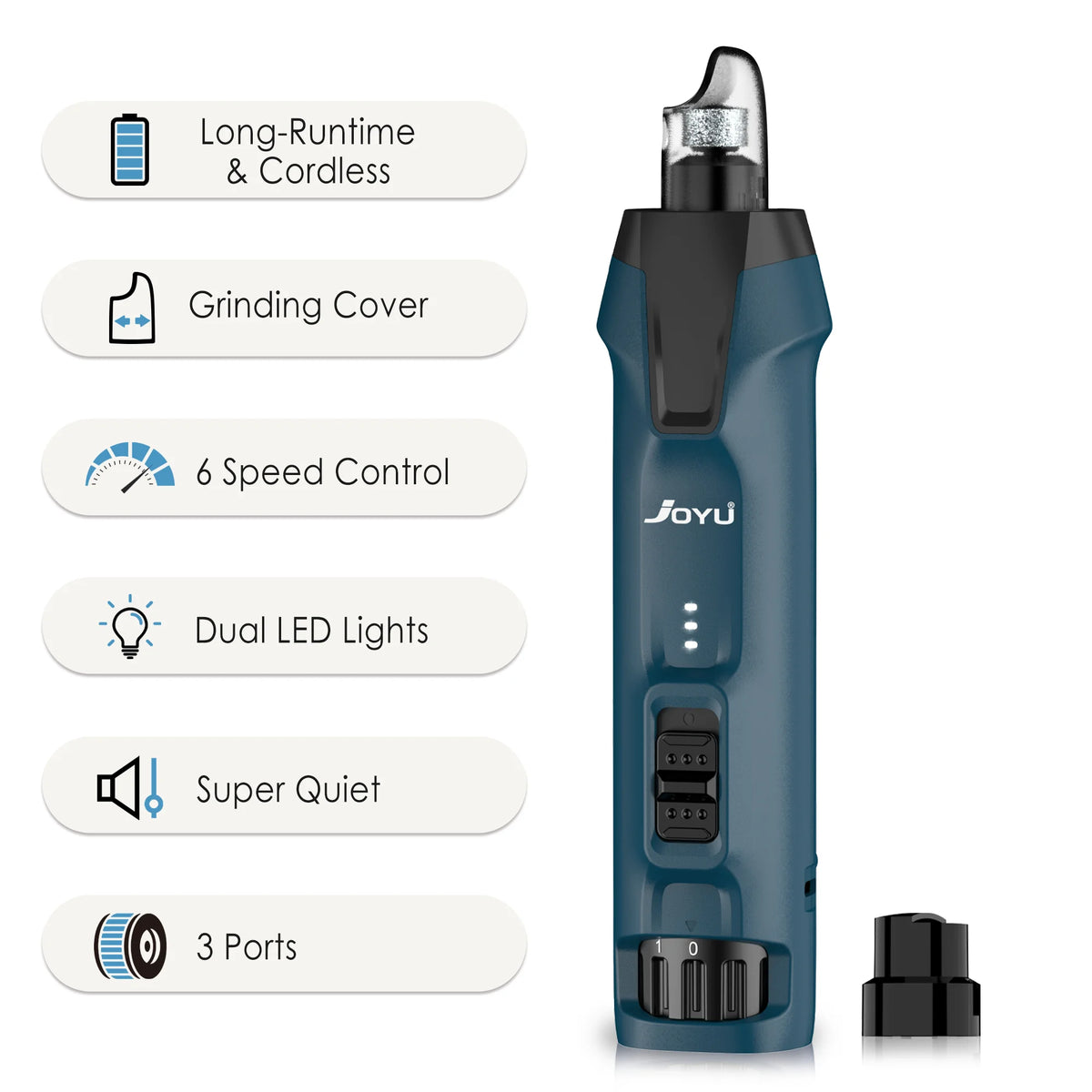 rechargeable pet nail grinder - product view 2