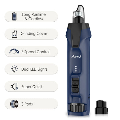 Rechargeable Pet Nail Grinder, 6-Speed Dog Nail Trimmer with Dual LED Lights, USB-C Charging and 2000 mAh Battery - product view 4