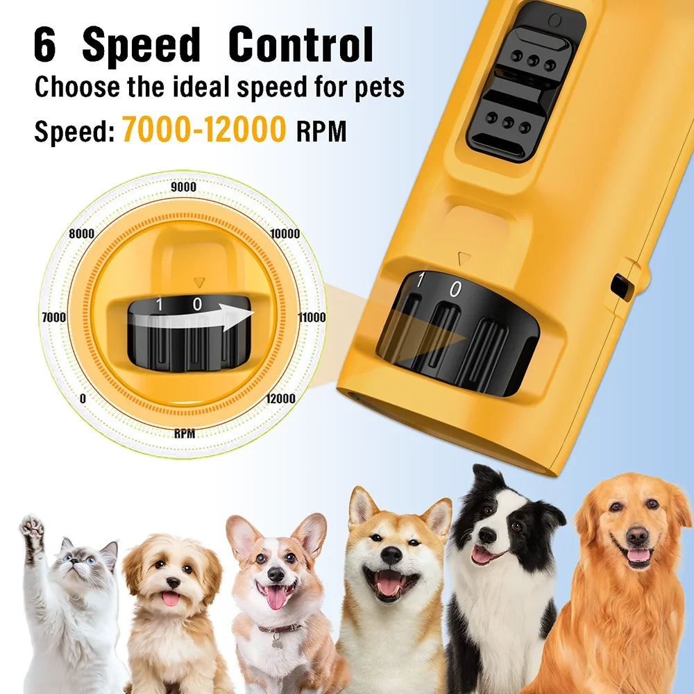 Rechargeable Pet Nail Grinder, 6-Speed Dog Nail Trimmer with Dual LED Lights, USB-C Charging and 2000 mAh Battery - product view 6