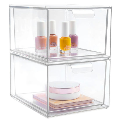 Clear Stackable Acrylic Storage Bin, Compact Pantry, Bathroom and Vanity Organizer for Makeup, Kitchen Cabinets and Sundries - product view 2