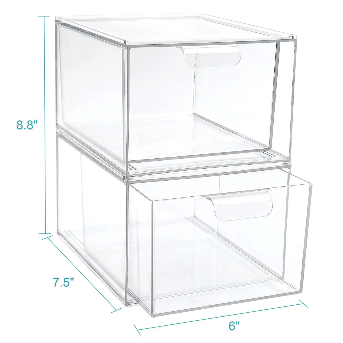 Clear Stackable Acrylic Storage Bin, Compact Pantry, Bathroom and Vanity Organizer for Makeup, Kitchen Cabinets and Sundries - product view 6