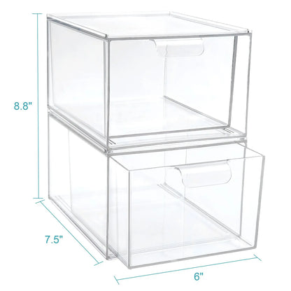 Clear Stackable Acrylic Storage Bin, Compact Pantry, Bathroom and Vanity Organizer for Makeup, Kitchen Cabinets and Sundries - product view 6