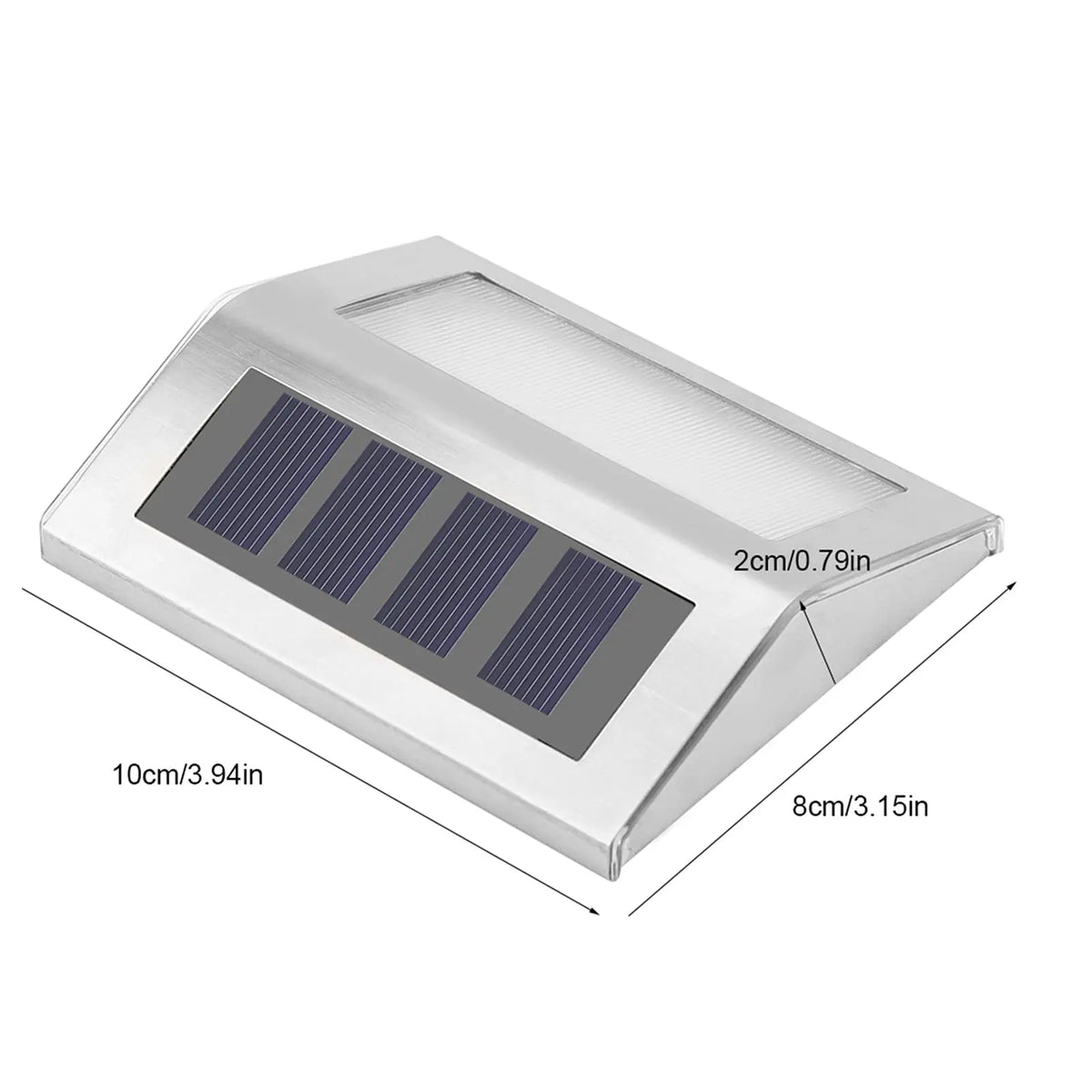 Solar LED Step Lights, Stainless Steel Outdoor Stair and Deck Fixtures, Automatic Night Sensor, 0-5W for Patio and Garden - product view 2