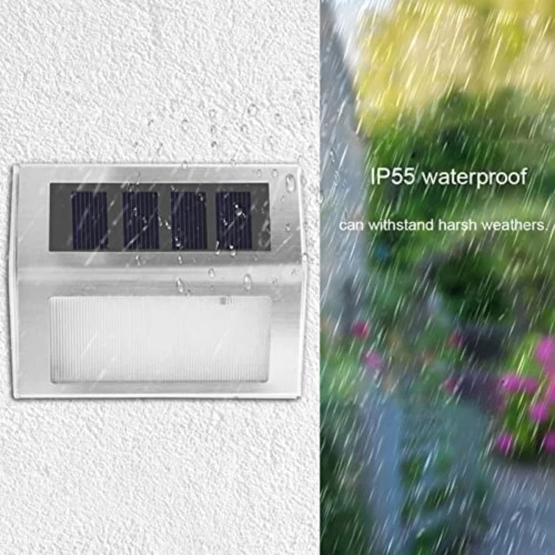 Solar LED Step Lights, Stainless Steel Outdoor Stair and Deck Fixtures, Automatic Night Sensor, 0-5W for Patio and Garden - product view 3