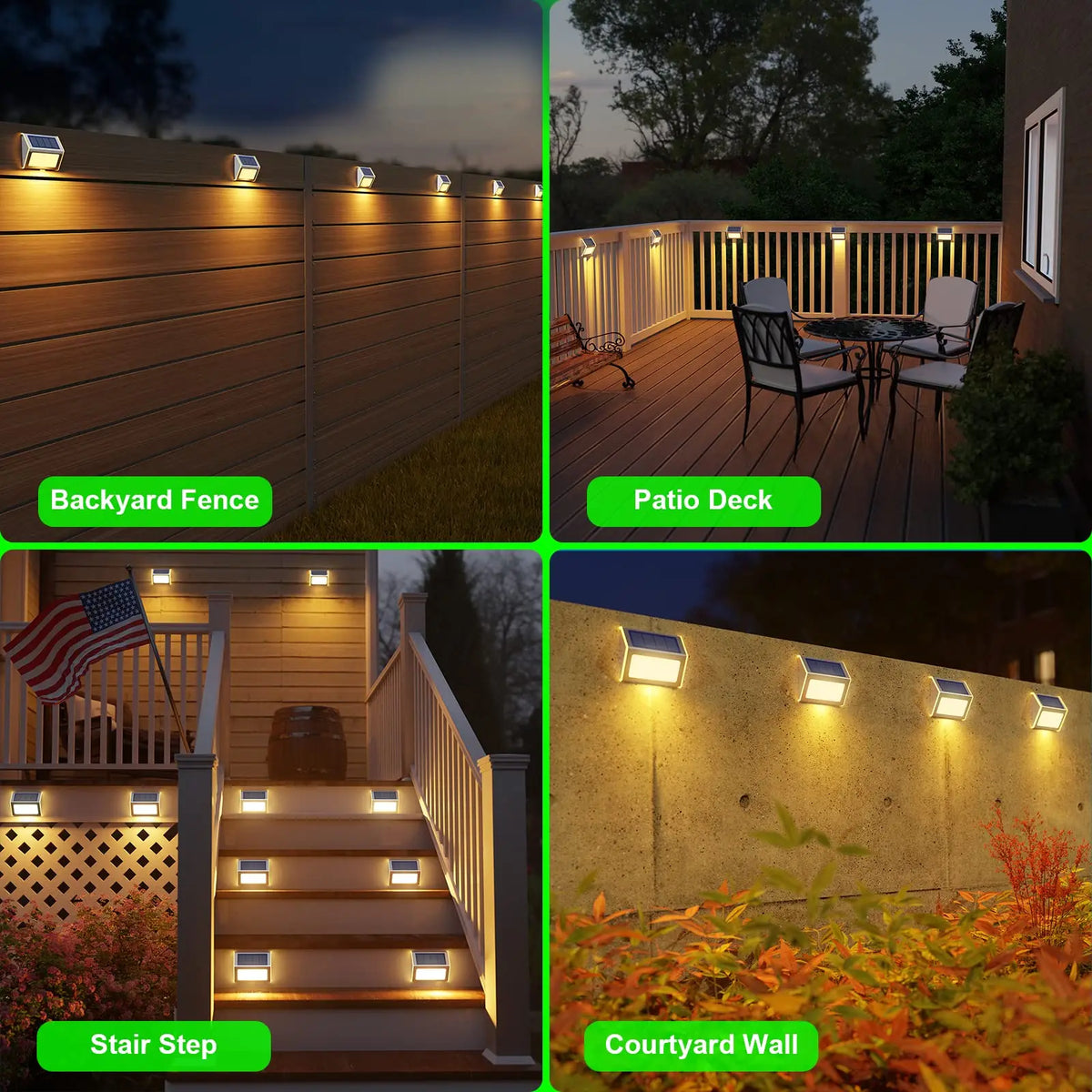 Solar LED Step Lights, Stainless Steel Outdoor Stair and Deck Fixtures, Automatic Night Sensor, 0-5W for Patio and Garden - product view 5