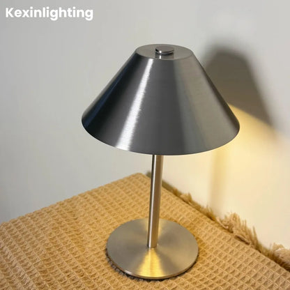 Rechargeable LED Table Lamp, Touch Control, 3 Color Temperatures, Dimmable 3W Light, USB Charging, Silver or Gold - product view 4