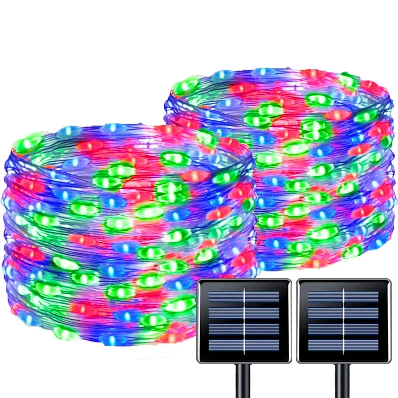 Solar String Lights, 8 Lighting Modes, IP65 Outdoor Decor, Warm White, White or RGB, 7m-30m Length Options for Patios - product view 1