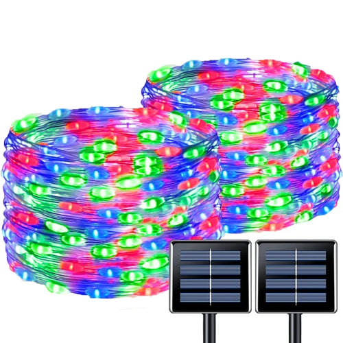 Solar String Lights, 8 Lighting Modes, IP65 Outdoor Decor, Warm White, White or RGB, 7m-30m Length Options for Patios - product view 1