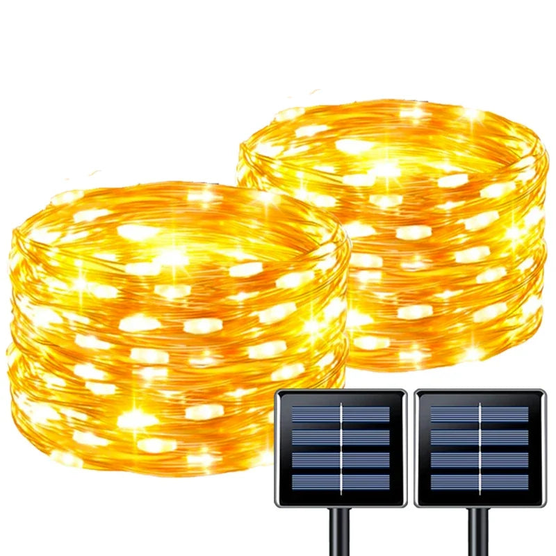 Solar String Lights, 8 Lighting Modes, IP65 Outdoor Decor, Warm White, White or RGB, 7m-30m Length Options for Patios - product view 3