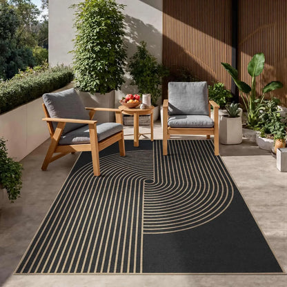 Geometric Area Rug, Machine-Made 100% Polyester Rectangle Carpet in Boho Checkered Design, 60x90 to 180x260 cm - product view 2