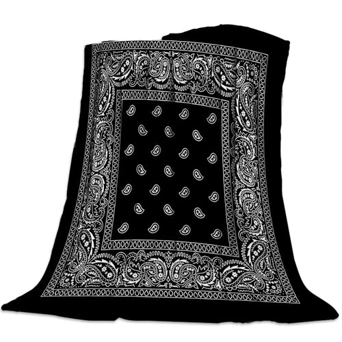 Printed Flannel Throw Blanket, 100% Polyester Rectangle Travel Blanket for Bed, Sofa and Home in 5 Sizes - product view 1