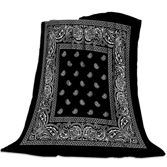 Printed Flannel Throw Blanket, 100% Polyester Rectangle Travel Blanket for Bed, Sofa and Home in 5 Sizes - product view 1