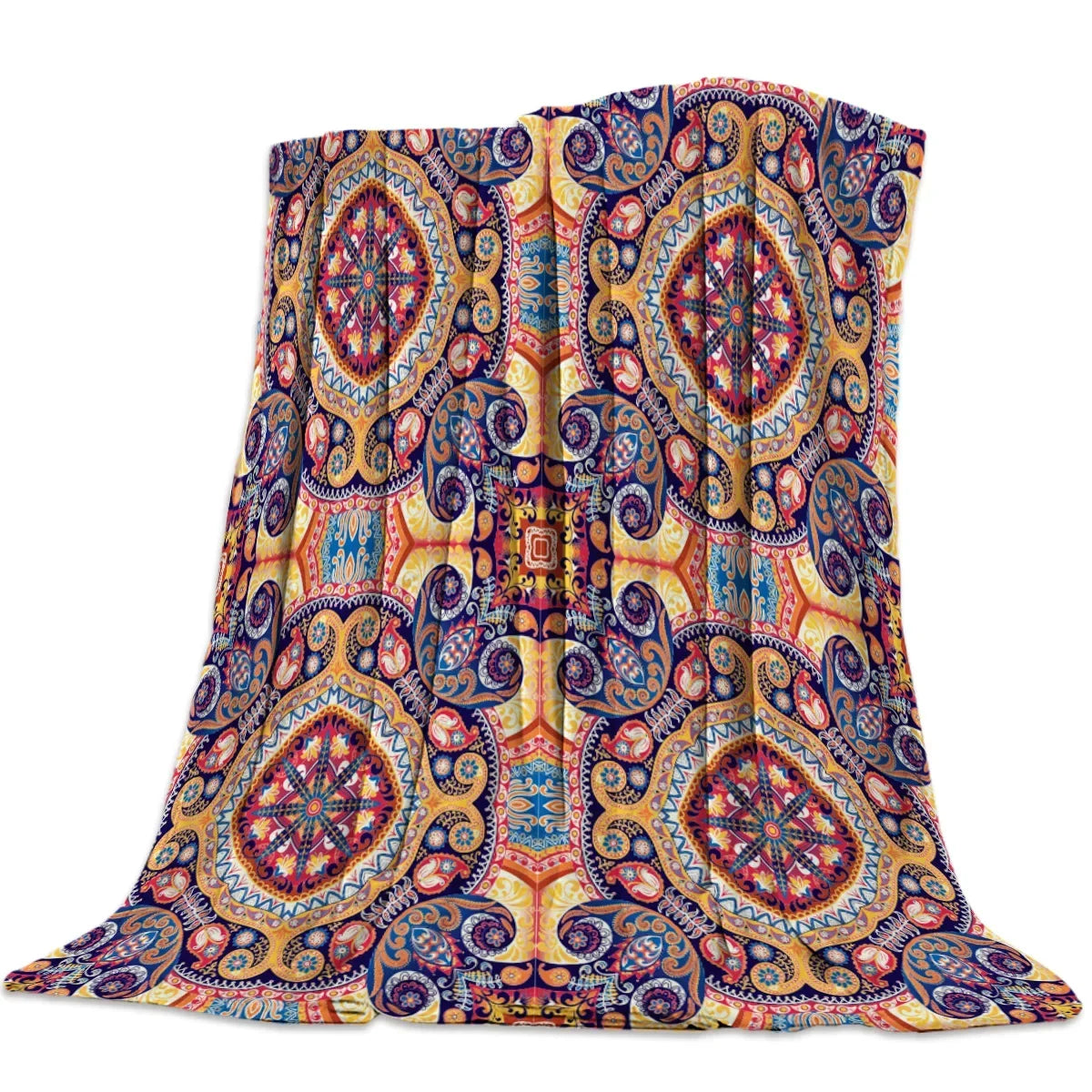 Printed Flannel Throw Blanket, 100% Polyester Rectangle Travel Blanket for Bed, Sofa and Home in 5 Sizes - product view 2