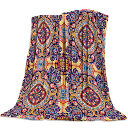 Printed Flannel Throw Blanket, 100% Polyester Rectangle Travel Blanket for Bed, Sofa and Home in 5 Sizes - product view 2