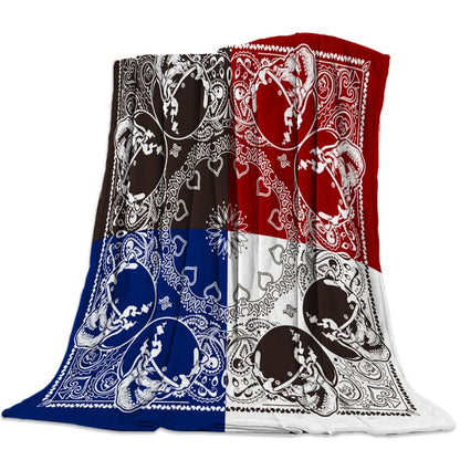 Printed Flannel Throw Blanket, 100% Polyester Rectangle Travel Blanket for Bed, Sofa and Home in 5 Sizes - product view 3