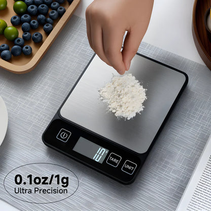 Digital Kitchen Scale, 10kg Capacity, LCD LED Display, 1g Accuracy, Battery Powered Food and Baking Weighing Scale - product view 3