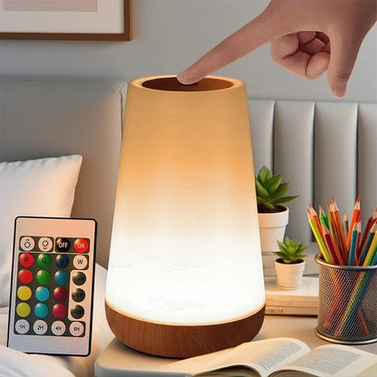 Rechargeable RGB Night Light, Touch & Remote Control Bedside Lamp, 13 Colors, 5 Brightness Levels, Timer Function - product view 1