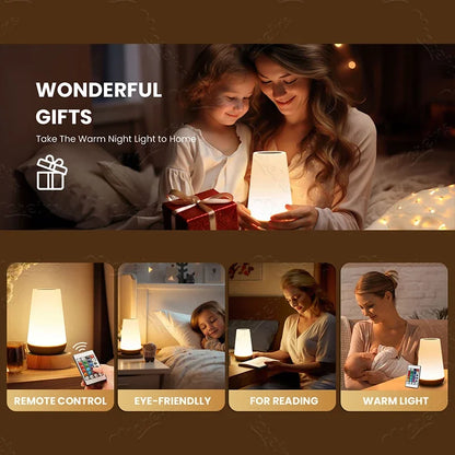 Rechargeable RGB Night Light, Touch & Remote Control Bedside Lamp, 13 Colors, 5 Brightness Levels, Timer Function - product view 6