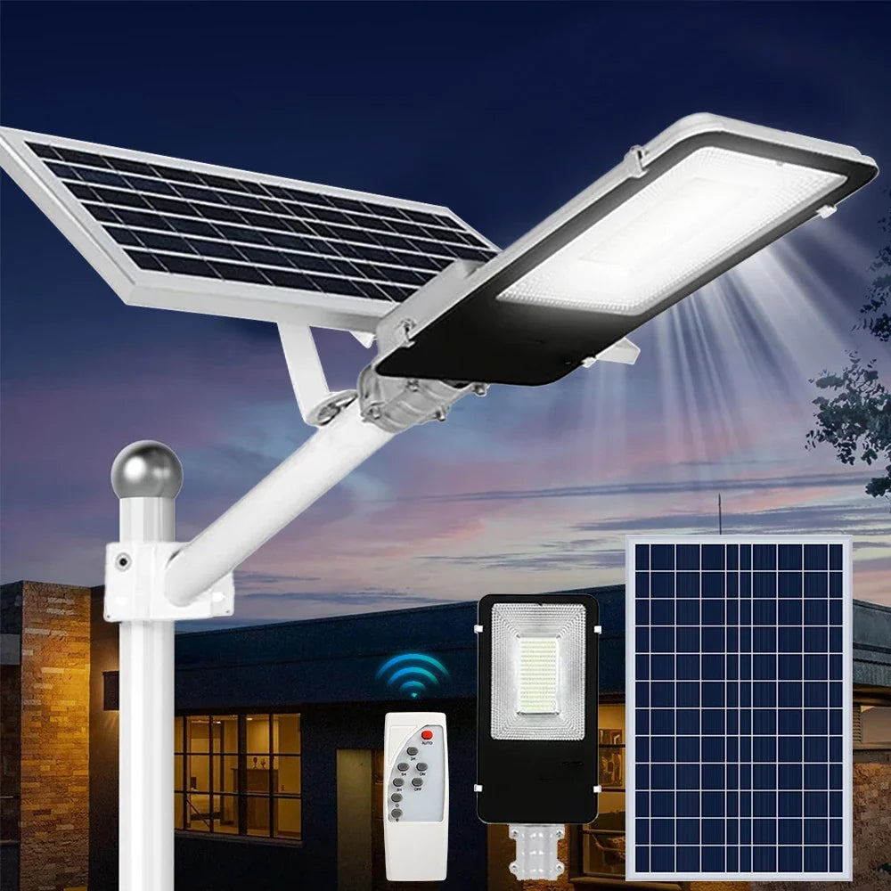 Solar Flood Light, 281-LED Outdoor Security Lamp with 8000mAh Battery, Remote Control, Auto On/Off and 8-12 Hour Runtime - product view 1