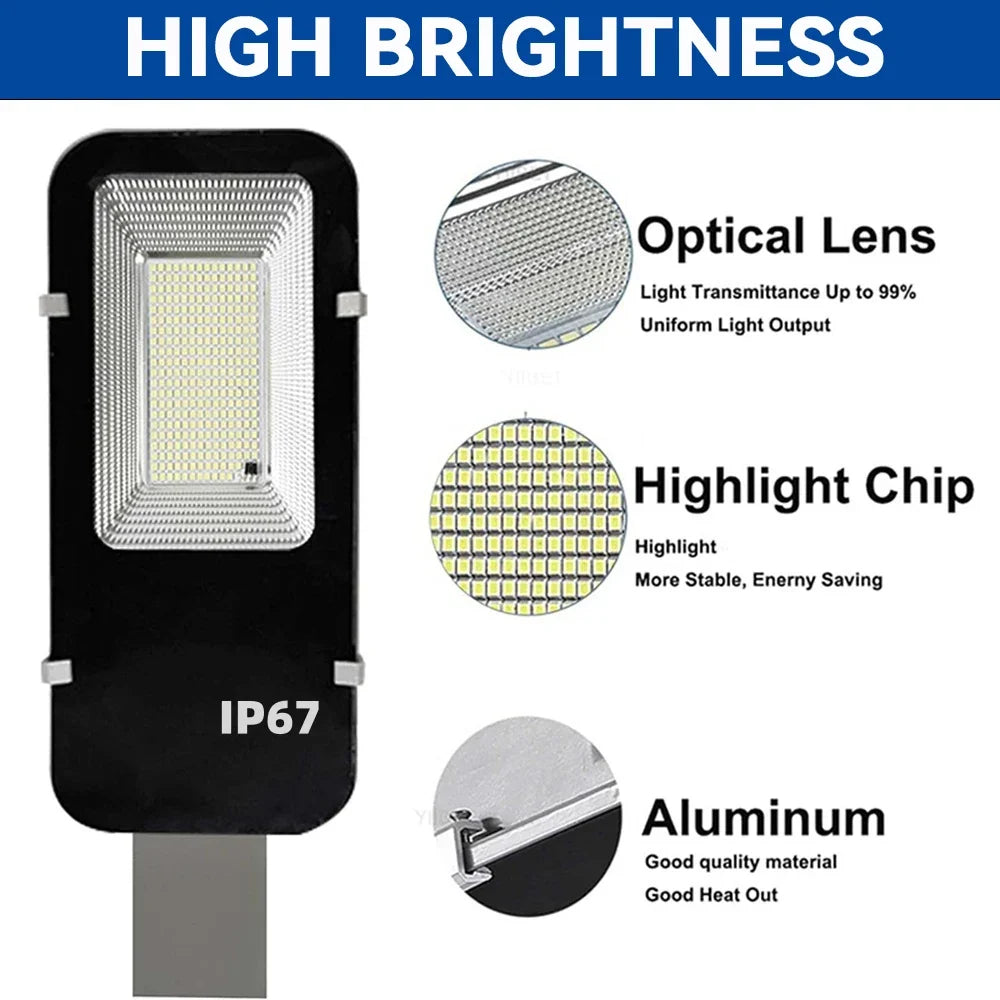 Solar Flood Light, 281-LED Outdoor Security Lamp with 8000mAh Battery, Remote Control, Auto On/Off and 8-12 Hour Runtime - product view 3