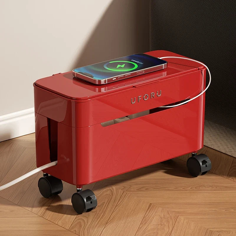 Cable Storage Box with Lid, Desktop Charging Cable Organizer with Compartments for Data Cables and Accessories - product view 6