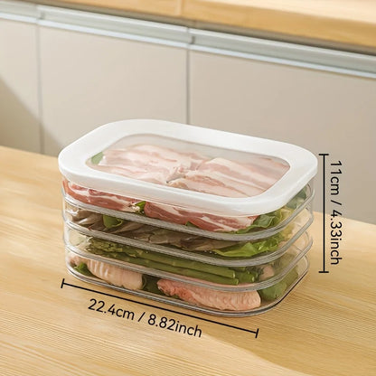 Stackable Food Storage Container, Clear Plastic Deli Organizer with Lid Options for Meat, Cheese, Bacon and Meal Prep - product view 3