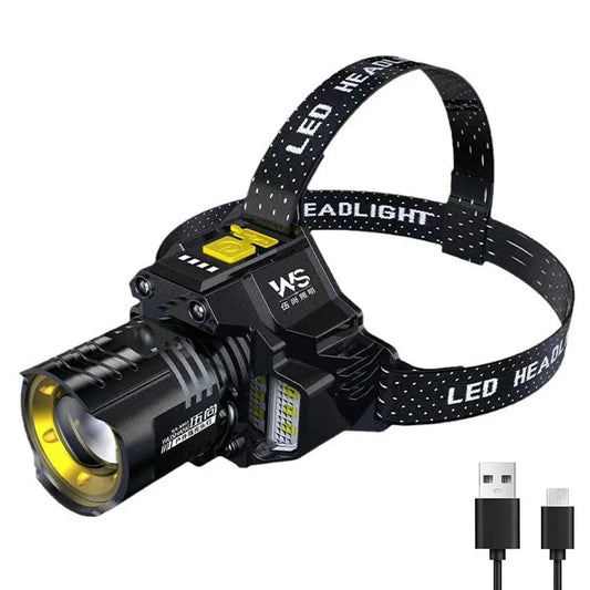 Rechargeable LED Headlamp, 5W, Type-C Charging, 5 Lighting Modes, Zoom Beam, Motion Sensor, IPX6 Outdoor Work Light - product view 1
