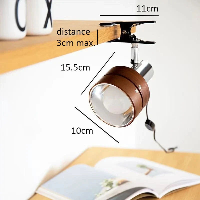 Swing Arm Clip Wall Lamp, ABS Body, E27 Base, Button Switch, Warm White or 3-Color Light for Bedside Reading - product view 2