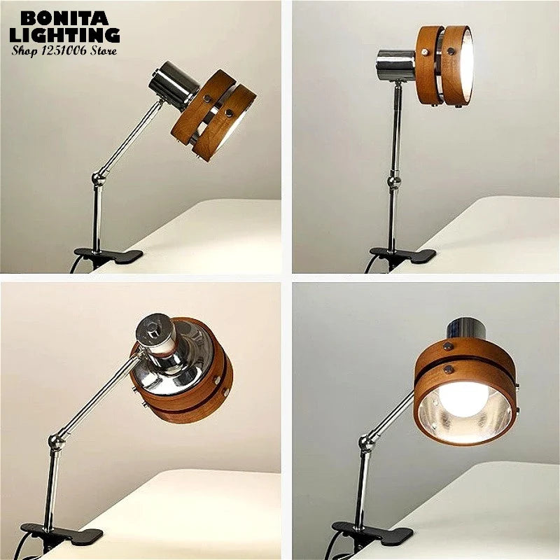 Swing Arm Clip Wall Lamp, ABS Body, E27 Base, Button Switch, Warm White or 3-Color Light for Bedside Reading - product view 5