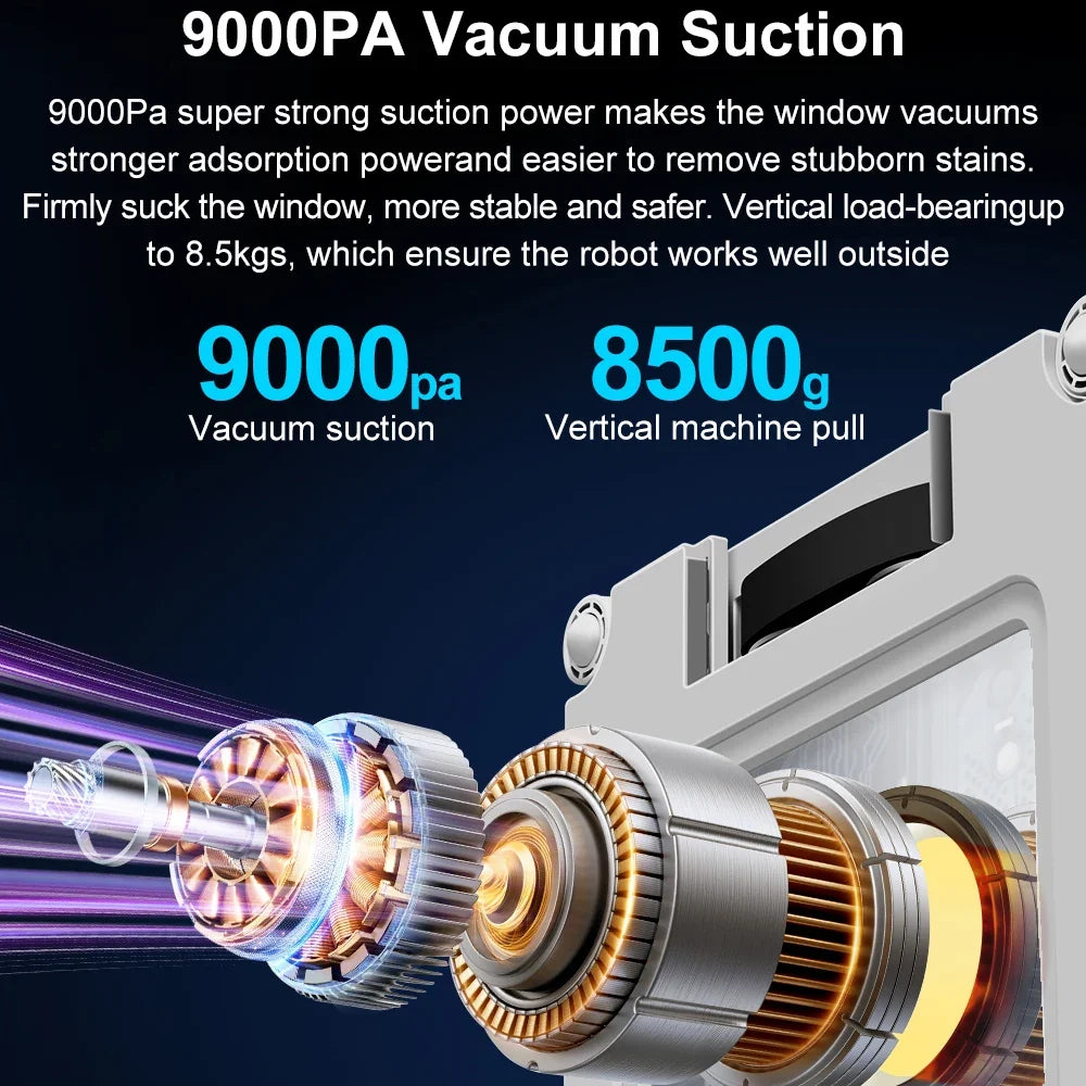 Robot Window Vacuum Cleaner, Wet and Dry Glass Cleaning Design, Remote Control, ABS Body for Home Windows - product view 4