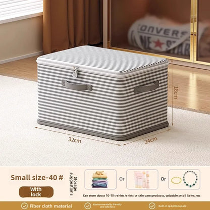 Lockable Storage Box, Reusable PA+PE Foldable Wardrobe Organizer for Clothes, Blankets and Toys in Five Sizes - product view 1