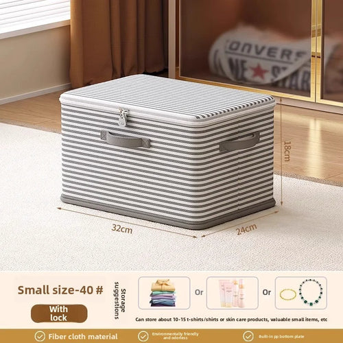 Lockable Storage Box, Reusable PA+PE Foldable Wardrobe Organizer for Clothes, Blankets and Toys in Five Sizes - product view 1