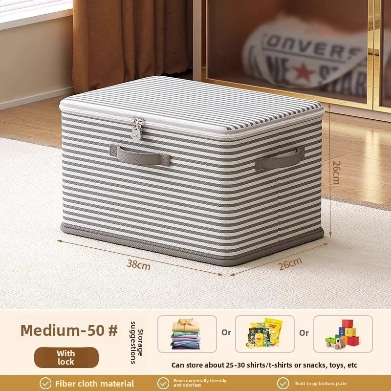 Lockable Storage Box, Reusable PA+PE Foldable Wardrobe Organizer for Clothes, Blankets and Toys in Five Sizes - product view 2