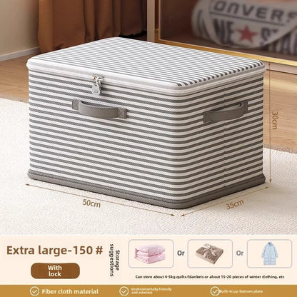 Lockable Storage Box, Reusable PA+PE Foldable Wardrobe Organizer for Clothes, Blankets and Toys in Five Sizes - product view 4