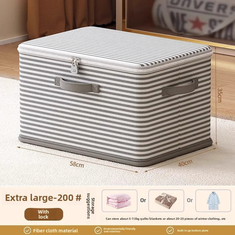 Lockable Storage Box, Reusable PA+PE Foldable Wardrobe Organizer for Clothes, Blankets and Toys in Five Sizes - product view 5