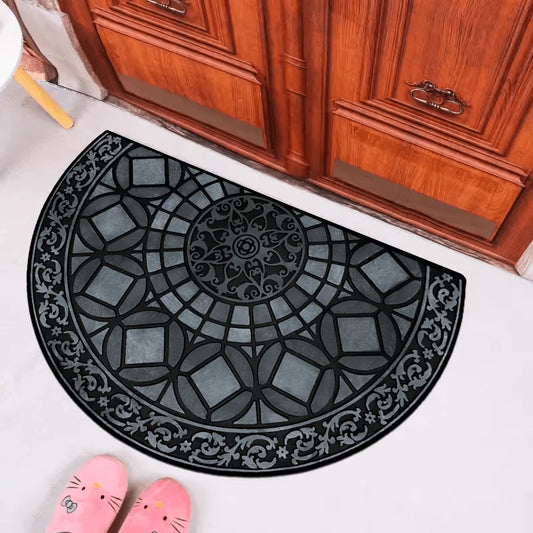 Modern Printed Outdoor Doormat, Waterproof Fade-Resistant Half-Circle Door Carpet in 40x60, 50x80 or 60x90 cm - product view 1