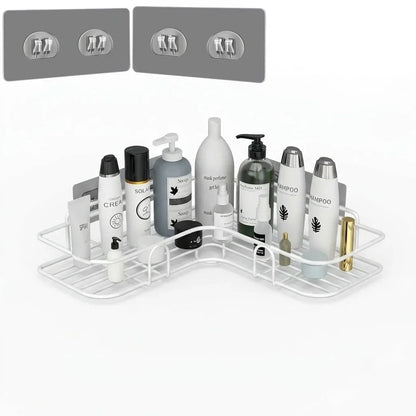 Corner Shower Shelf, Bathroom Toiletry Storage Rack in Stainless Steel, White or Black - product view 1