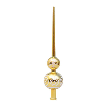 Gourd-Shaped Christmas Tree Topper, Plastic Festive Star Ornament, Lightweight Insert Design in Gold, Silver, Red or Blue - product view 1