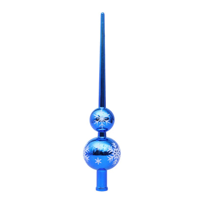 Gourd-Shaped Christmas Tree Topper, Plastic Festive Star Ornament, Lightweight Insert Design in Gold, Silver, Red or Blue - product view 4