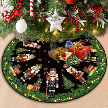 Christmas Tree Skirt, Festive Pleated Trim Cloth Tree Base Cover in 60, 80, 90 or 120 cm for Holiday Decor - product view 1