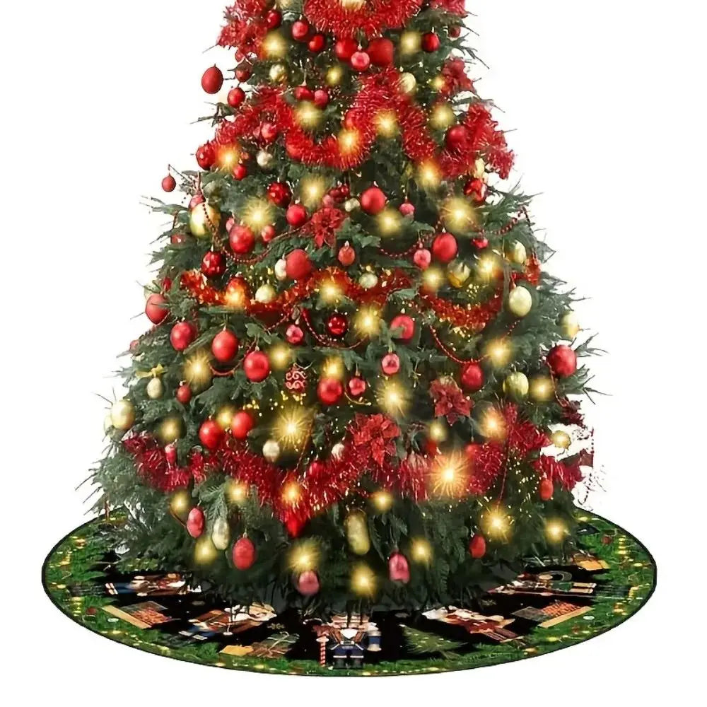 Christmas Tree Skirt, Festive Pleated Trim Cloth Tree Base Cover in 60, 80, 90 or 120 cm for Holiday Decor - product view 6