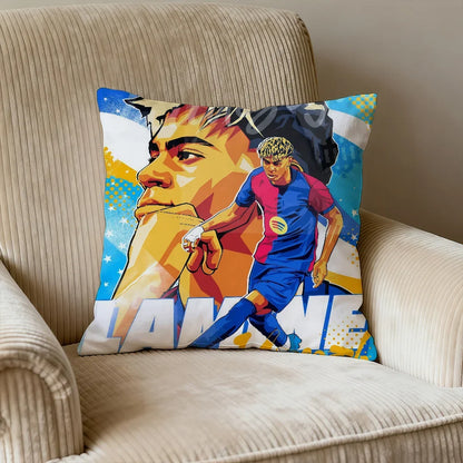 Double-Sided Printed Football Cushion Cover, Polyester Square Decorative Pillowcase for Sofa, Car and Chair, Eight Sizes - product view 1