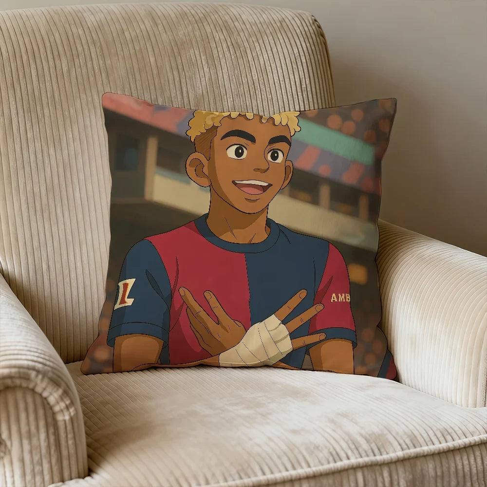 Double-Sided Printed Football Cushion Cover, Polyester Square Decorative Pillowcase for Sofa, Car and Chair, Eight Sizes - product view 6