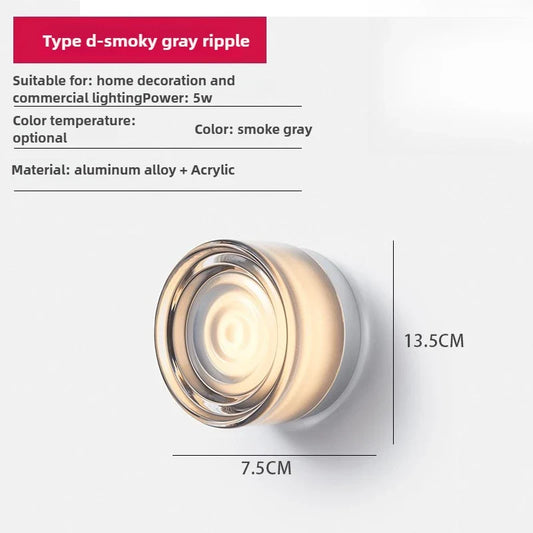 LED Wall Sconce, Dimmable E27 AC Wall Lamp with 3 Color Options, Iron and Acrylic, 5W for Bedroom and Foyer - product view 1