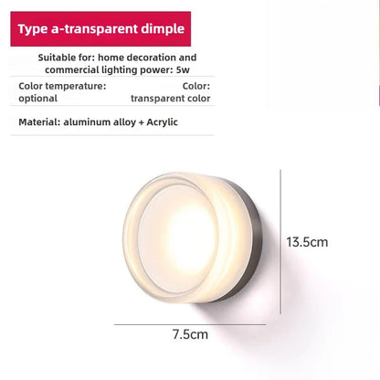 LED Wall Sconce, Dimmable E27 AC Wall Lamp with 3 Color Options, Iron and Acrylic, 5W for Bedroom and Foyer - product view 2