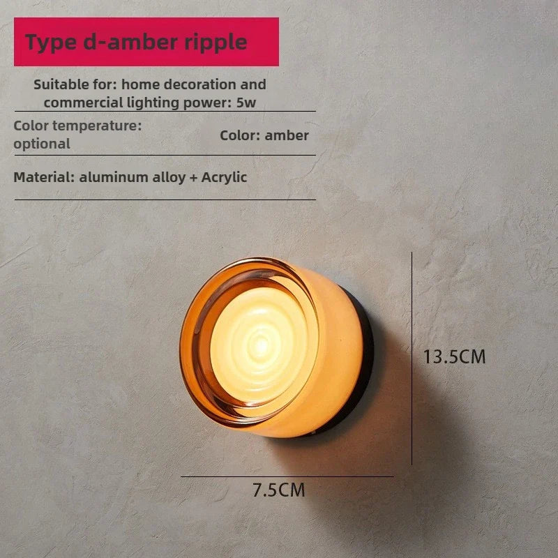 LED Wall Sconce, Dimmable E27 AC Wall Lamp with 3 Color Options, Iron and Acrylic, 5W for Bedroom and Foyer - product view 3