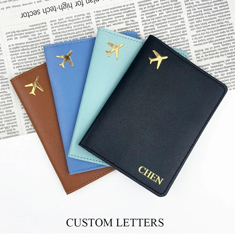 Personalized Passport Holder, Custom Name or Initial Engraving, Travel Accessory in 5 Color Options - product view 6